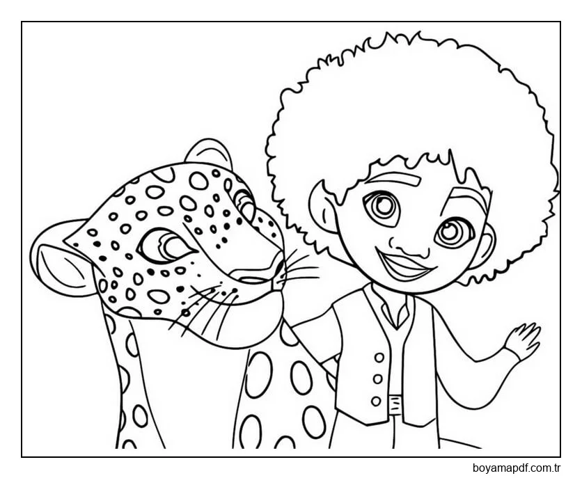 Antonio ve Jaguar Boyama Sayfası