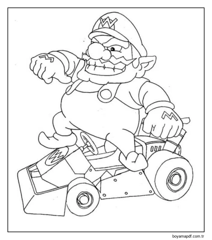 Arabada Wario Boyama Sayfası