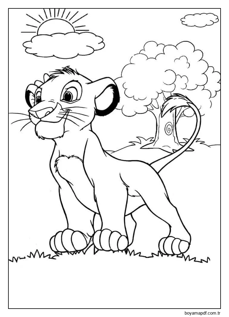 Aslan Kral Simba Boyama Sayfası