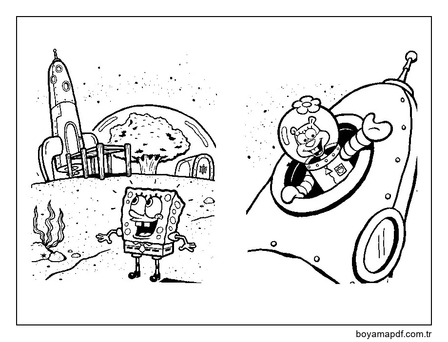 Ay'da Sünger Bob Boyama Sayfası