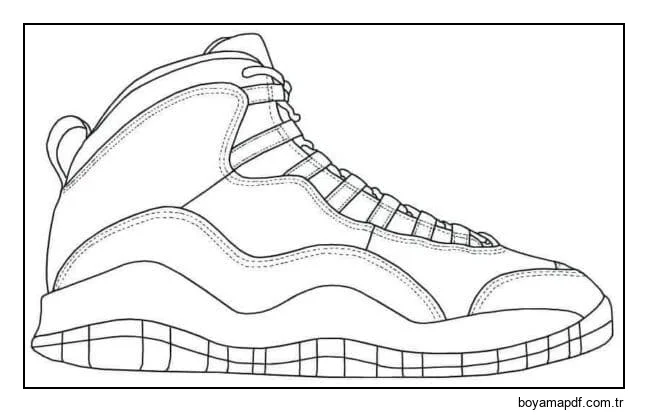 Ayakkabı Nike ücretsiz resim Boyama Sayfası