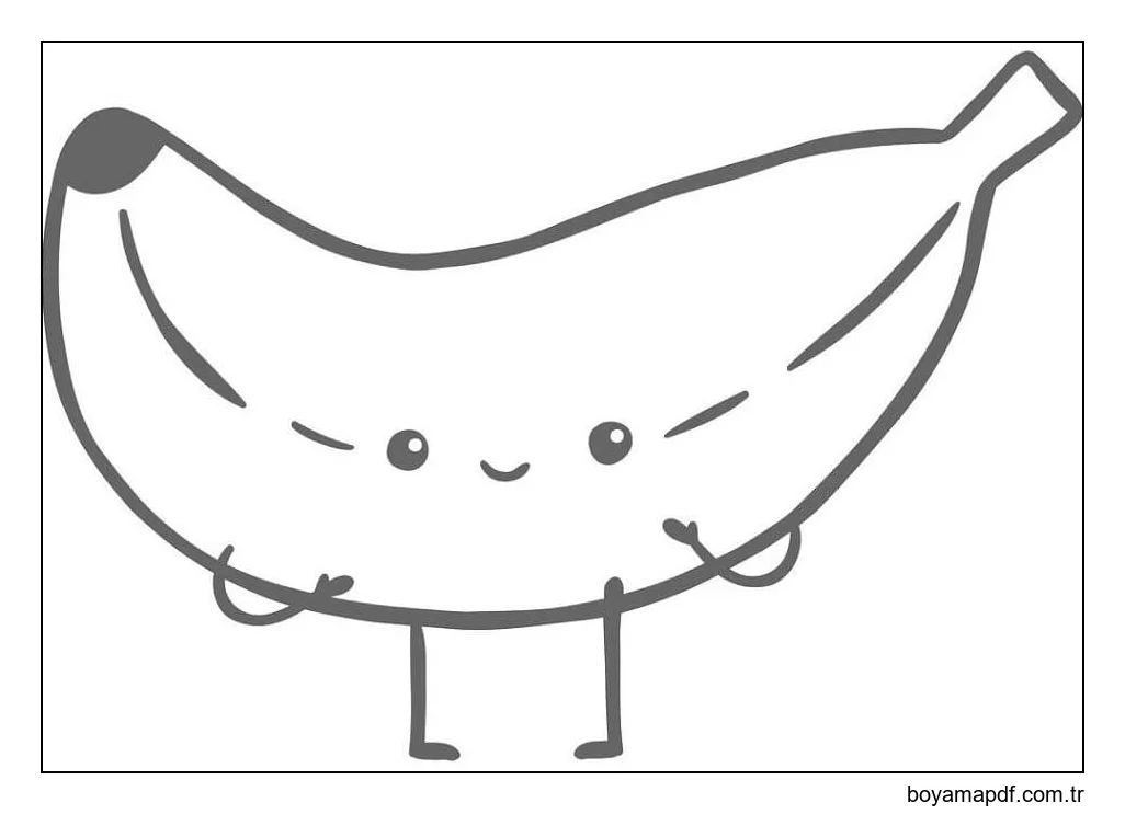 Banana Fofa Sorrindo Boyama Sayfası