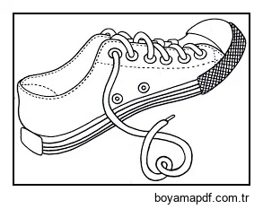 Basit Ayakkabı Boyama Sayfası