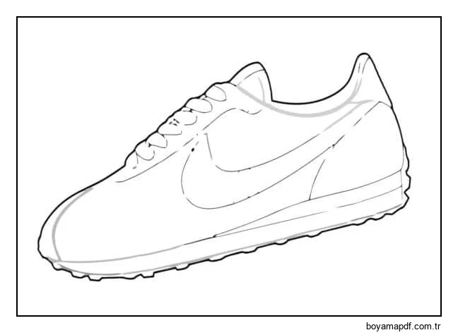 Basit Nike ayakkabı Boyama Sayfası