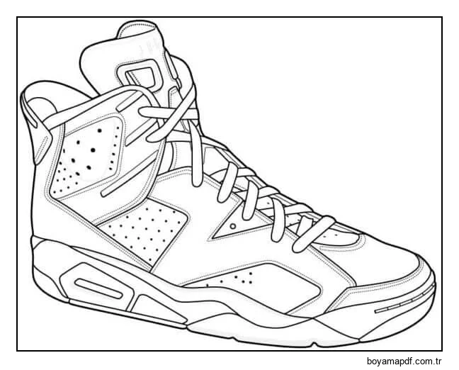 Basit Nike Jordan 4 Boyama Sayfası