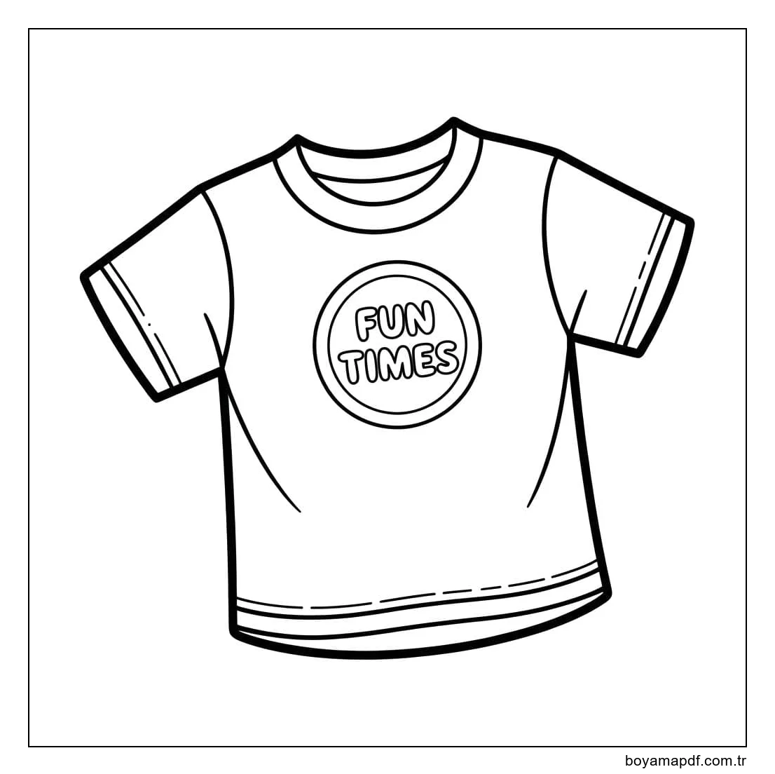 Basit Tişört Boyama Sayfası