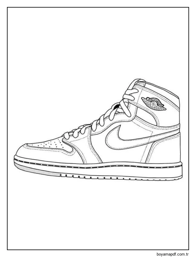 Basketbol ile Nike Air Force 1 Boyama Sayfası
