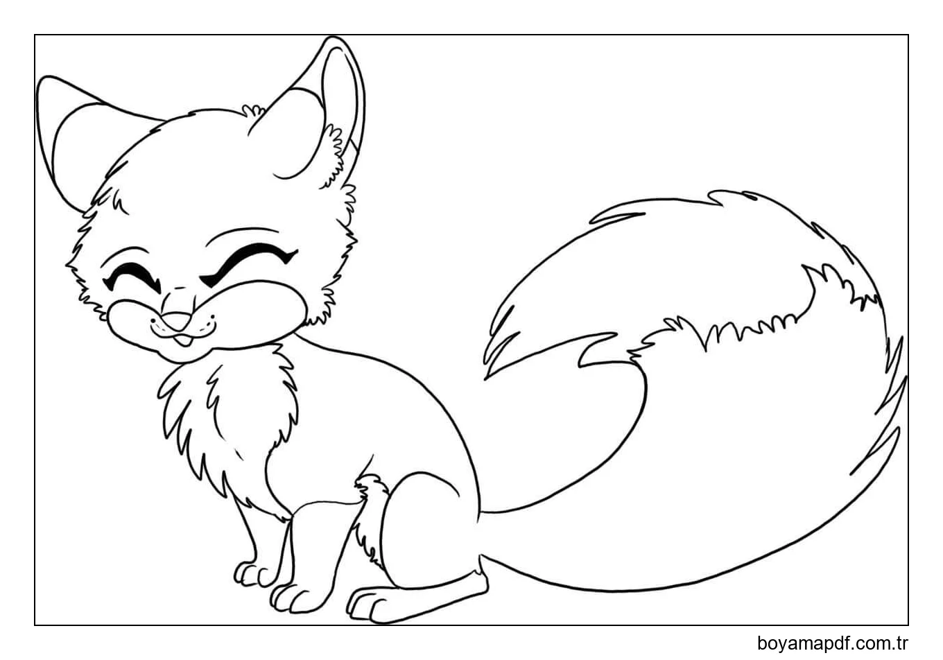 Bebek Tilki Gülen Boyama Sayfası