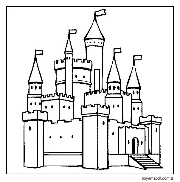 Beyaz Kale Boyama Sayfası