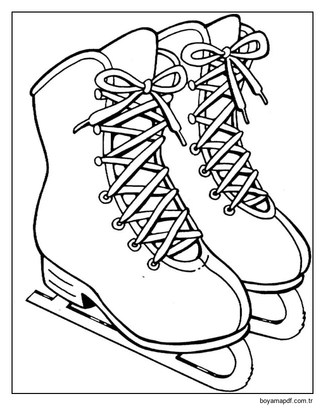 Beyaz klasik paten Boyama Sayfası