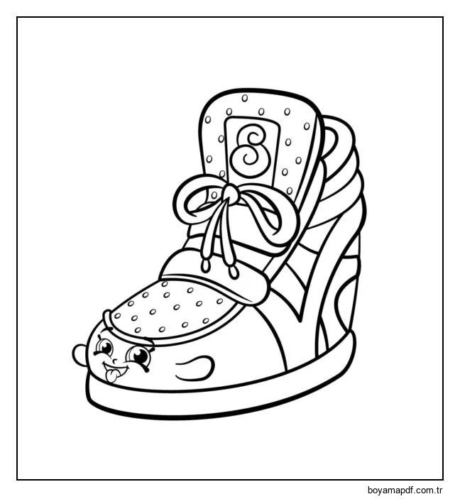 Bir moda tutkunu için küçük ayakkabılar. Boyama Sayfası