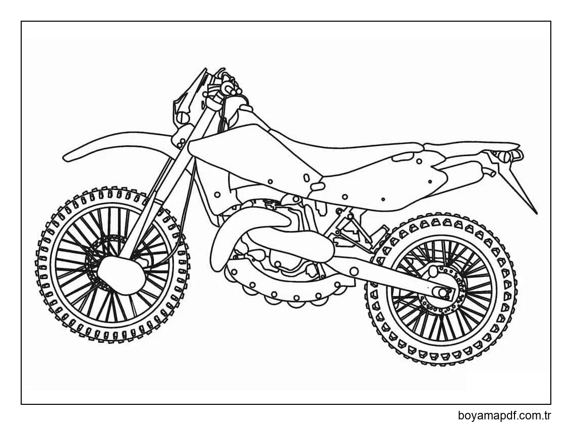 Bir Motokros Boyama Sayfası