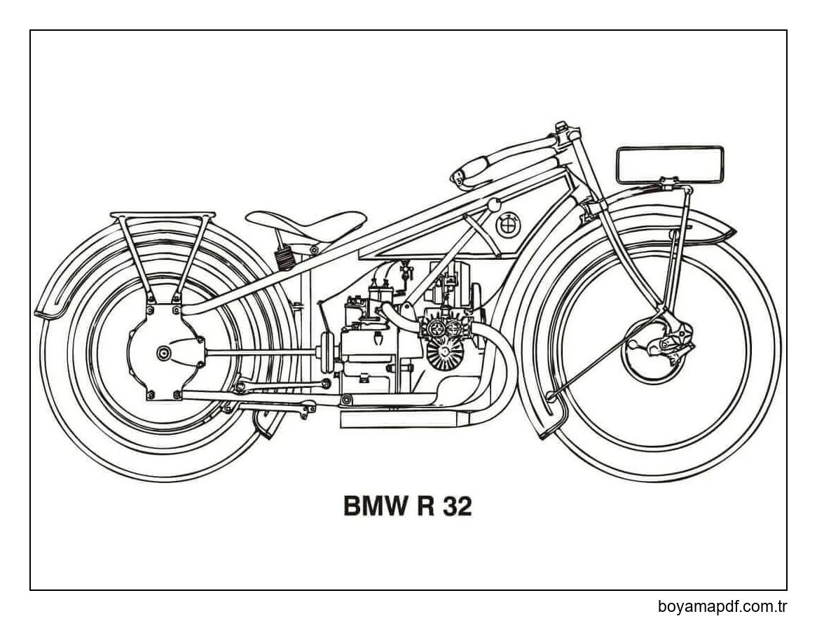 BMW R32 Motosiklet Boyama Sayfası