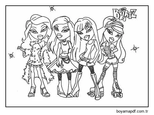 Bratz Görüntü Anahat Boyama Sayfası