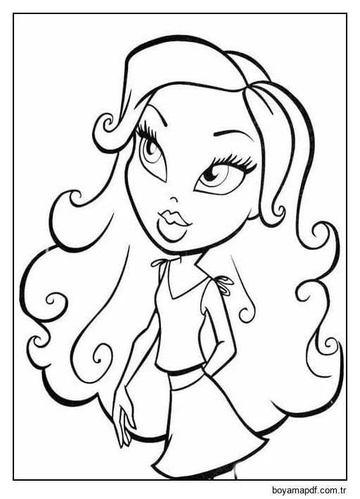 Bratz Resmini Yazdır Boyama Sayfası