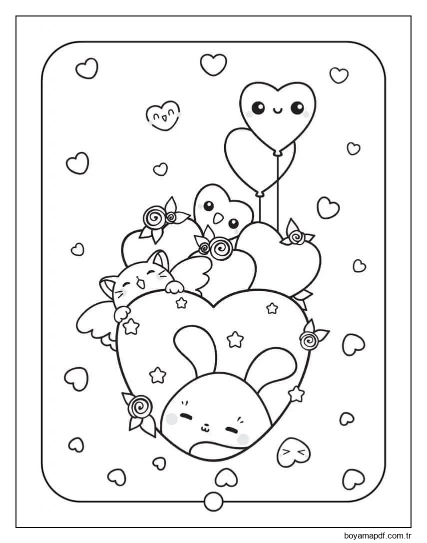 Büyük Kawaii Boyama Sayfası
