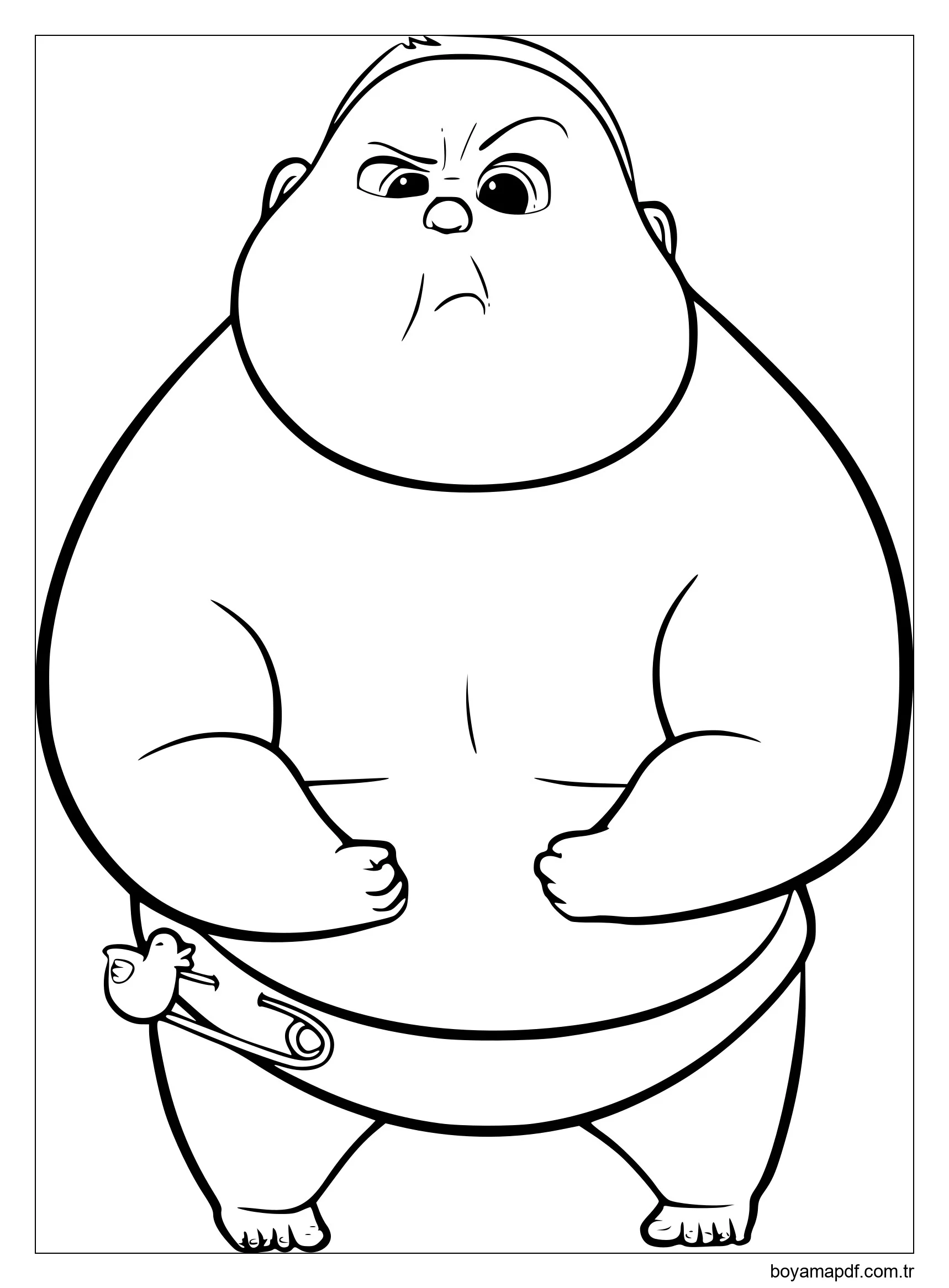 Büyük Şişman Bebek patron bebeğim Boyama Sayfası