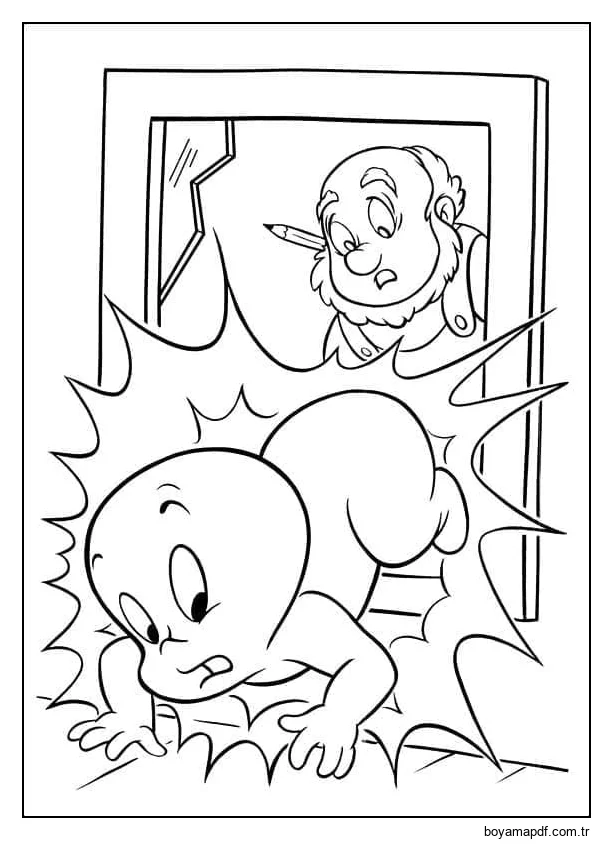 Casper çocuklar için kolay Boyama Sayfası
