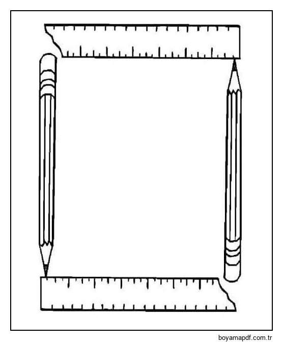 Çerçeve Basit Boyama Sayfası