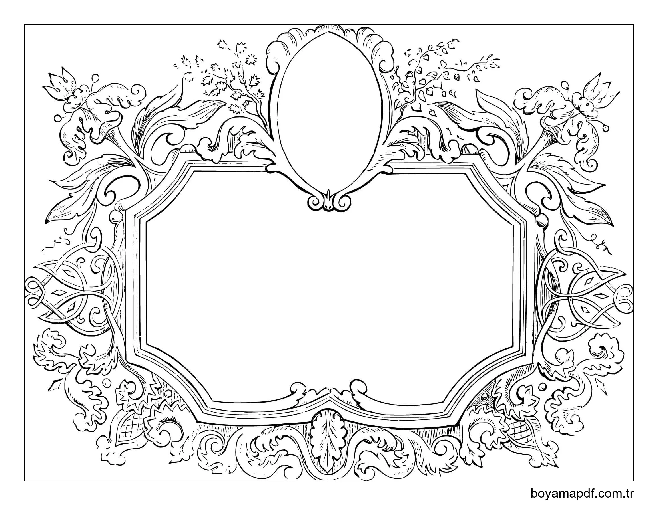 Çerçeve karmaşık Boyama Sayfası