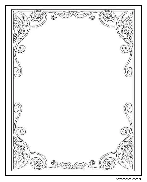 Çerçeve yazdırılabilir Boyama Sayfası