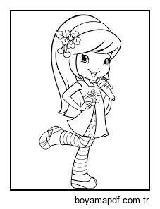 çilek kız şarkı Boyama Sayfası