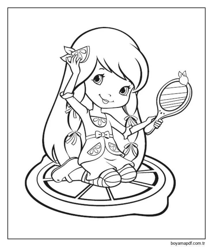 Çilekli Pastadan Limon Beze Boyama Sayfası