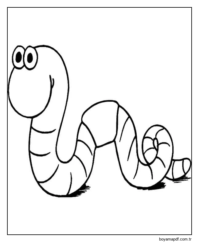 Çizim Solucanı Boyama Sayfası