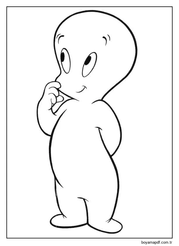 Çizmek Casper çocuklar için kolay Boyama Sayfası
