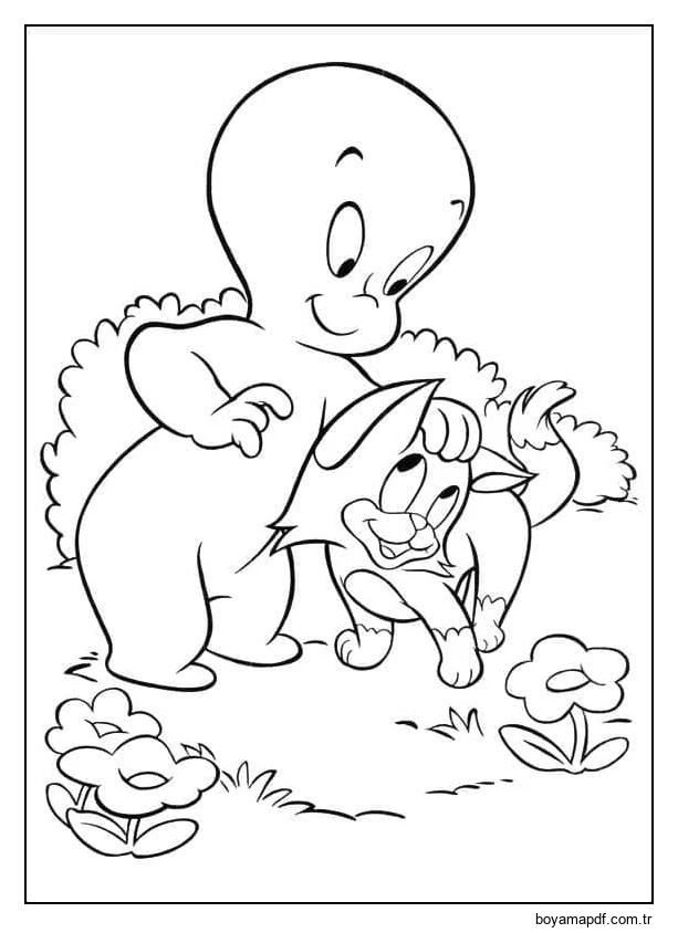 Çizmek Casper Ücretsiz kolay Boyama Sayfası