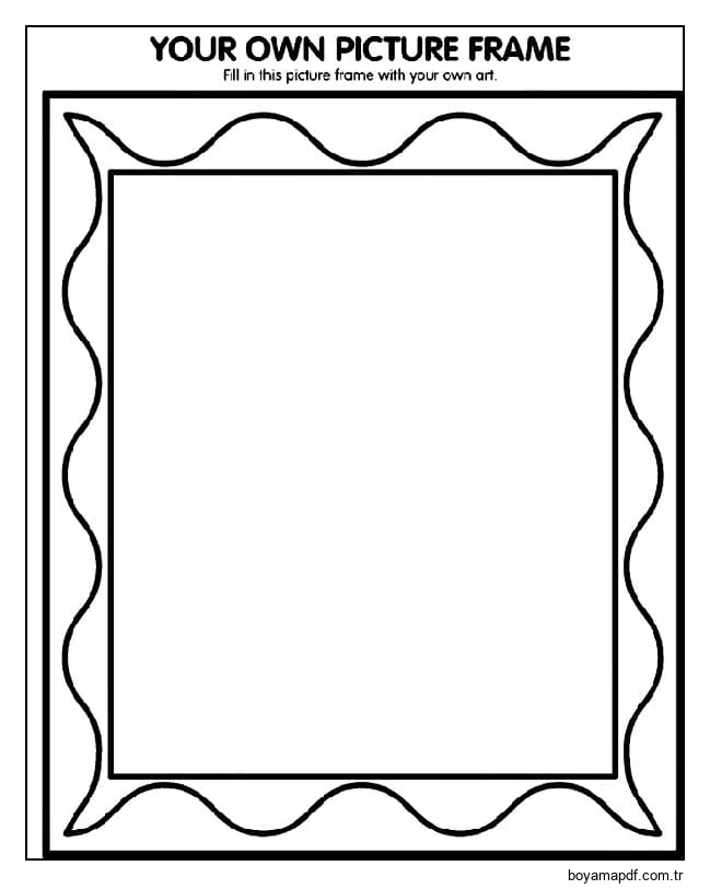 Çizmek Çerçeve yazdırılabilir Boyama Sayfası