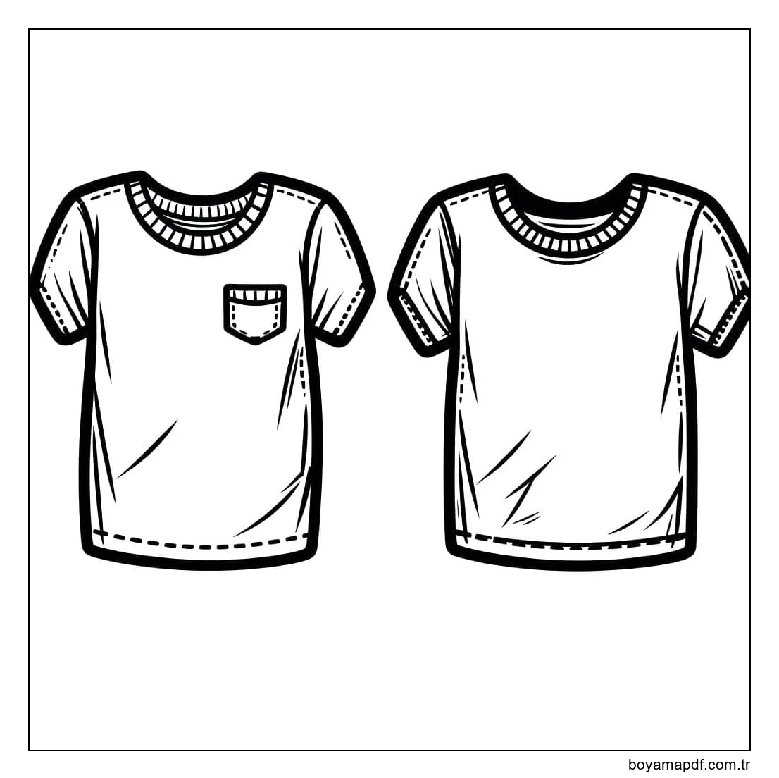 Çizmek Tişört Kolay Boyama Sayfası