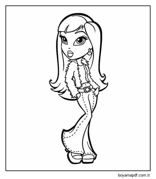 Çocuklar İçin Ücretsiz Bratz Boyama Sayfası