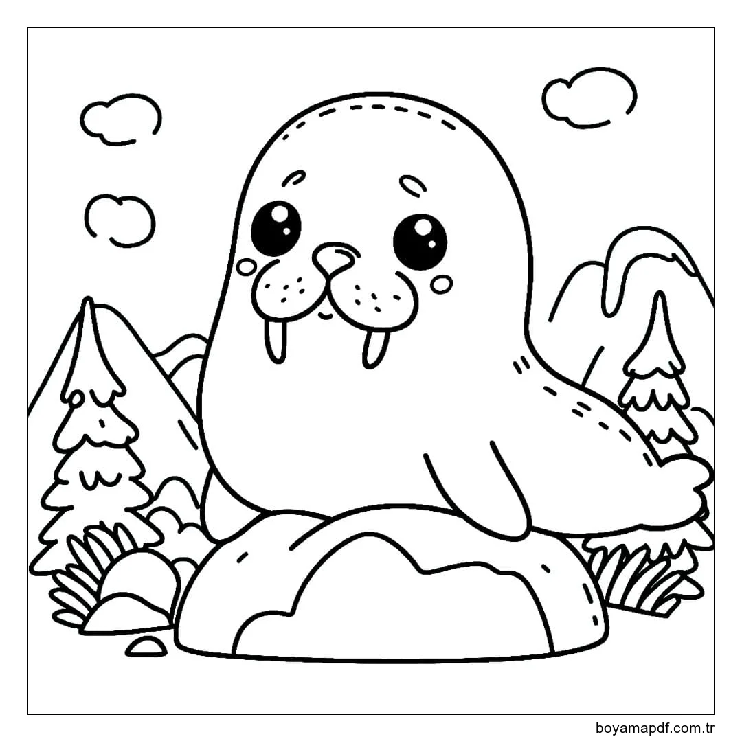 Çok tatlı mors Boyama Sayfası