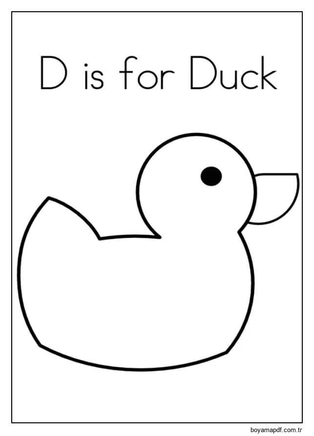 D Ördek içindir Boyama Sayfası