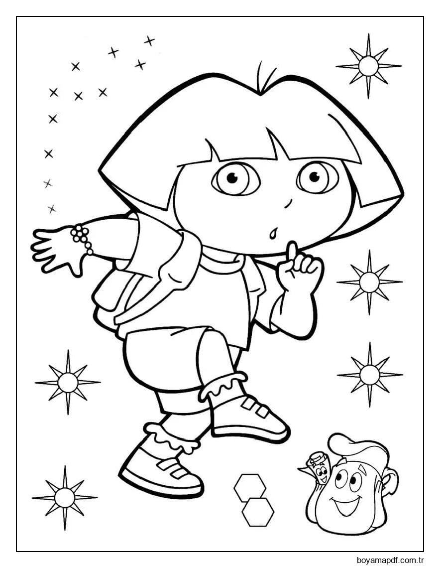 Dora Sessiz Boyama Sayfası