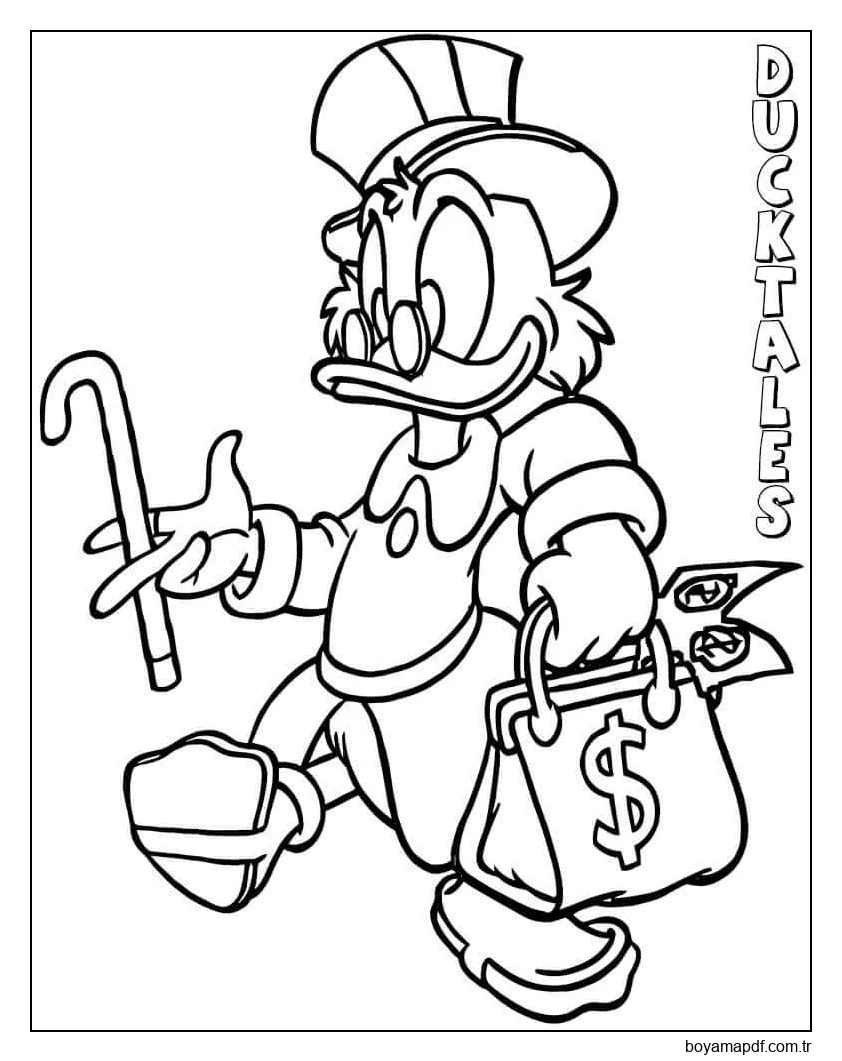 Ducktales'de Scrooge McDuck Boyama Sayfası