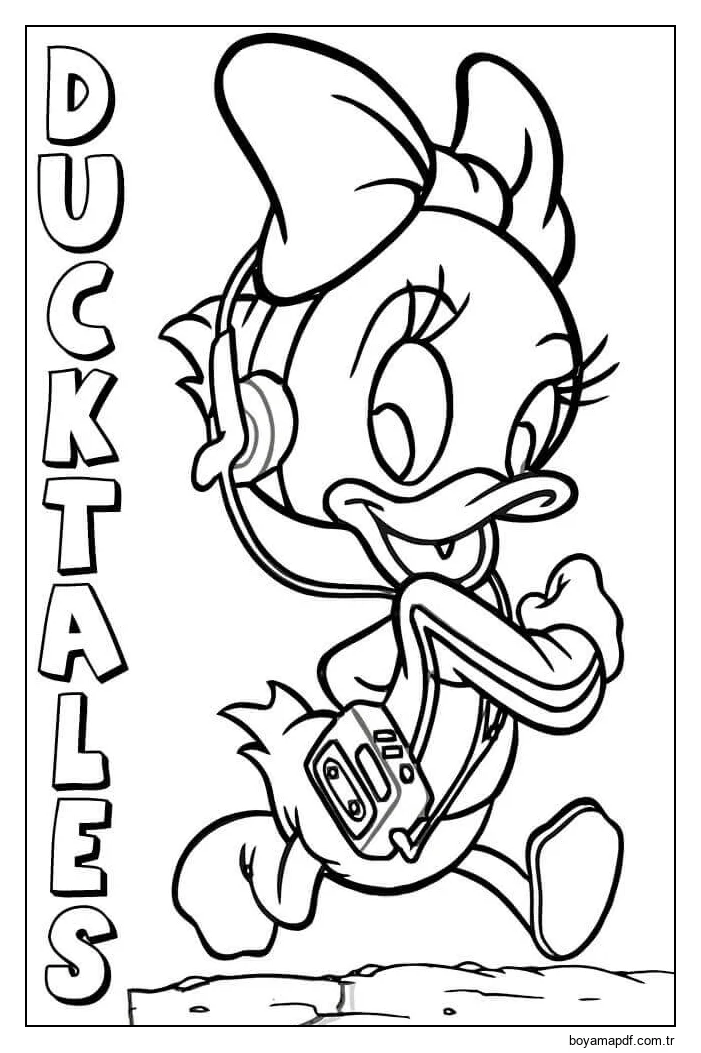 Ducktales'de Webby Vanderquack Boyama Sayfası