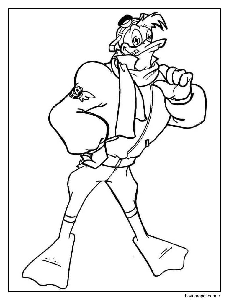 Ducktales'den fırlatma rampası McQuack Boyama Sayfası