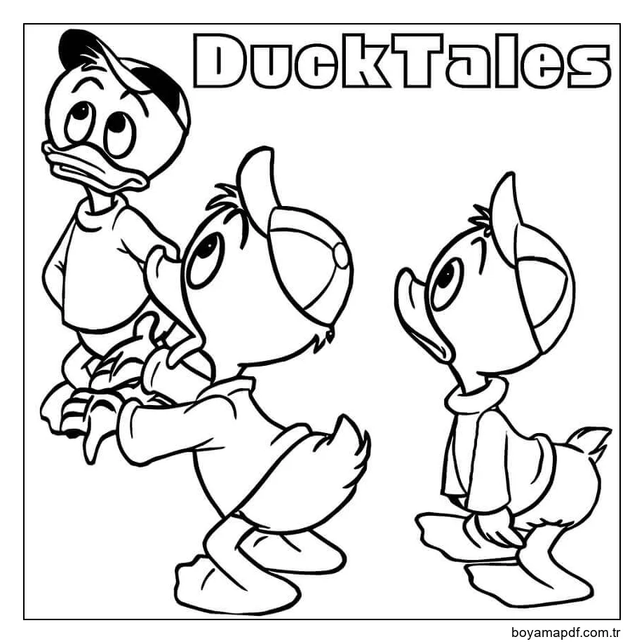Ducktales'den Huey, Dewey ve Louie Boyama Sayfası