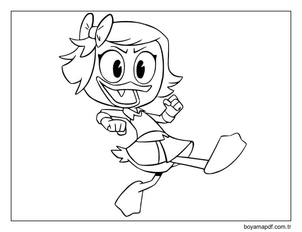 Ducktales'den Komik Webby Vanderquack Boyama Sayfası