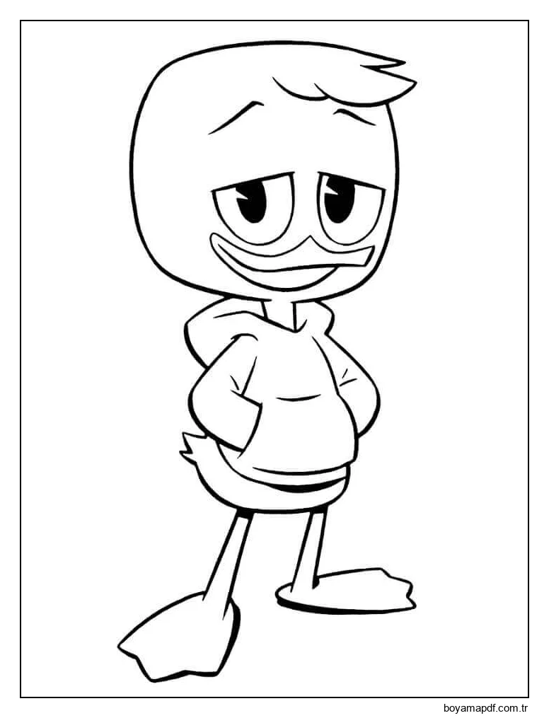 Ducktales'den Louie ördeği Boyama Sayfası