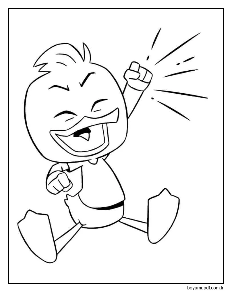 Ducktales'den mutlu Dewey ördeği Boyama Sayfası