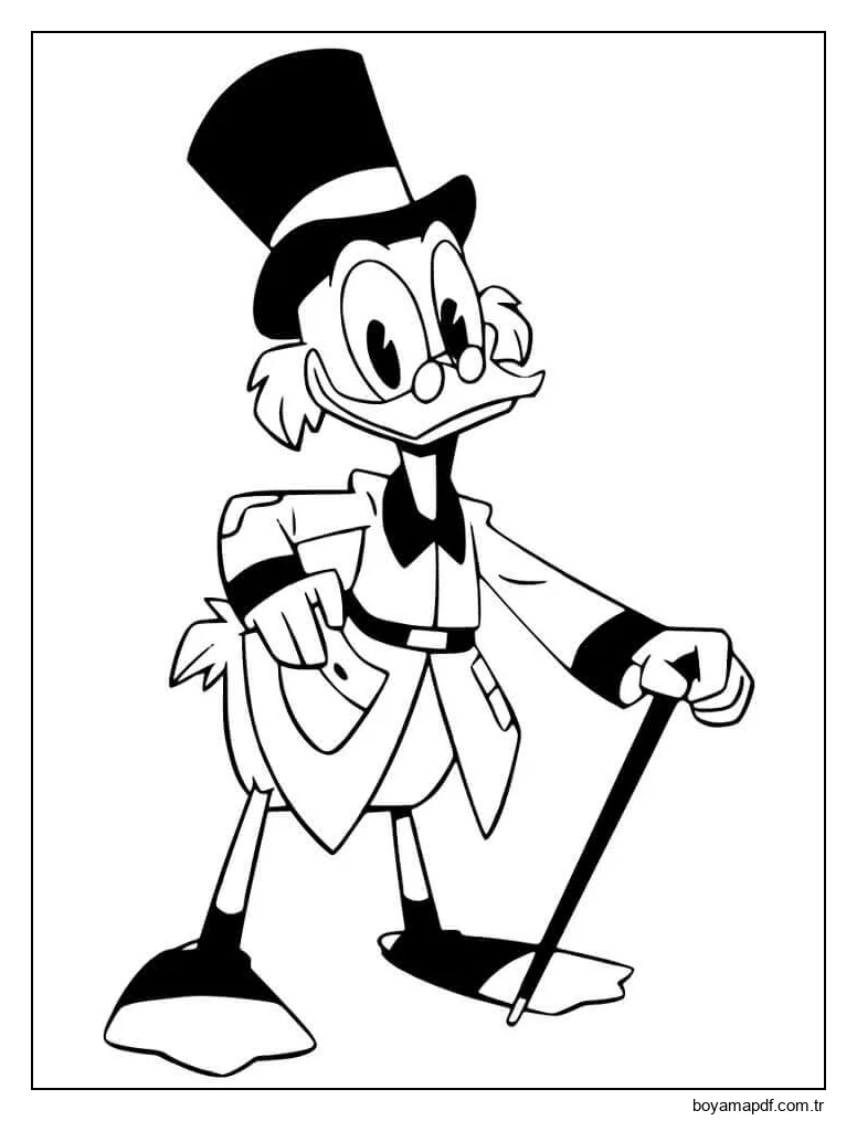 Ducktales'den Scrooge McDuck Boyama Sayfası