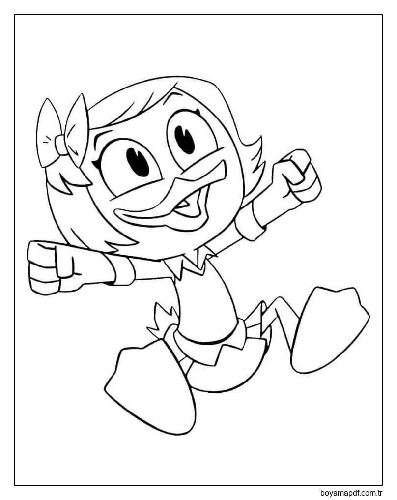 Ducktales'den Webby Vanderquack Boyama Sayfası
