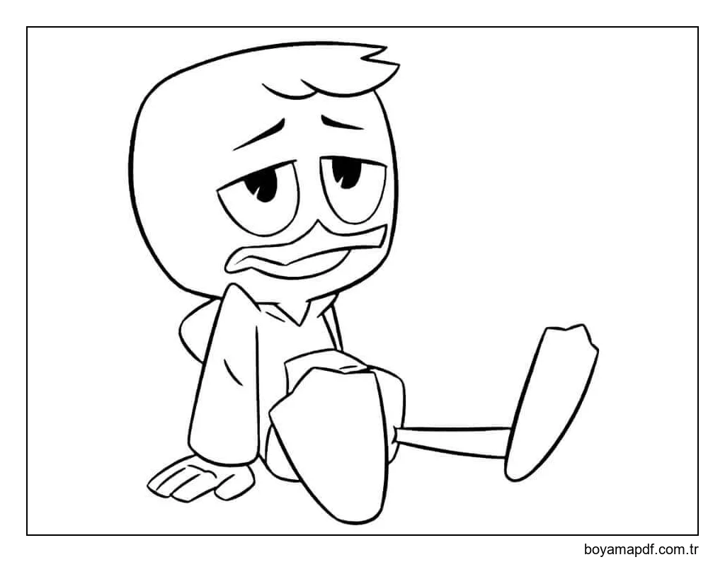 Ducktales'den Yorgun Louie Duck Boyama Sayfası