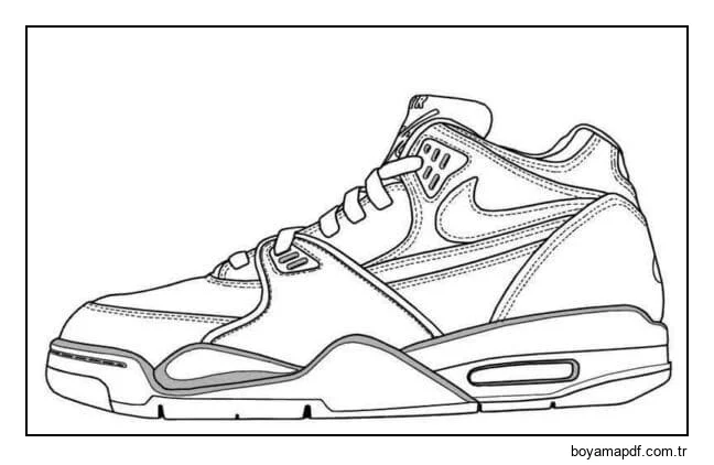 Dünya çapında popüler spor ayakkabılar Boyama Sayfası
