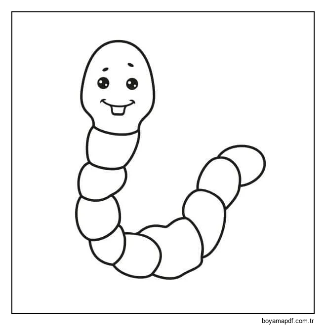 Eğlenceli Solucan Boyama Sayfası