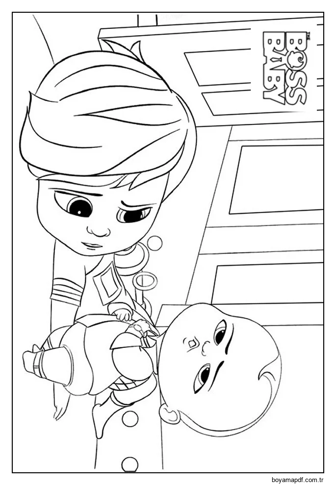 Eğlenceli Tim ve Patron Bebek Boyama Sayfası