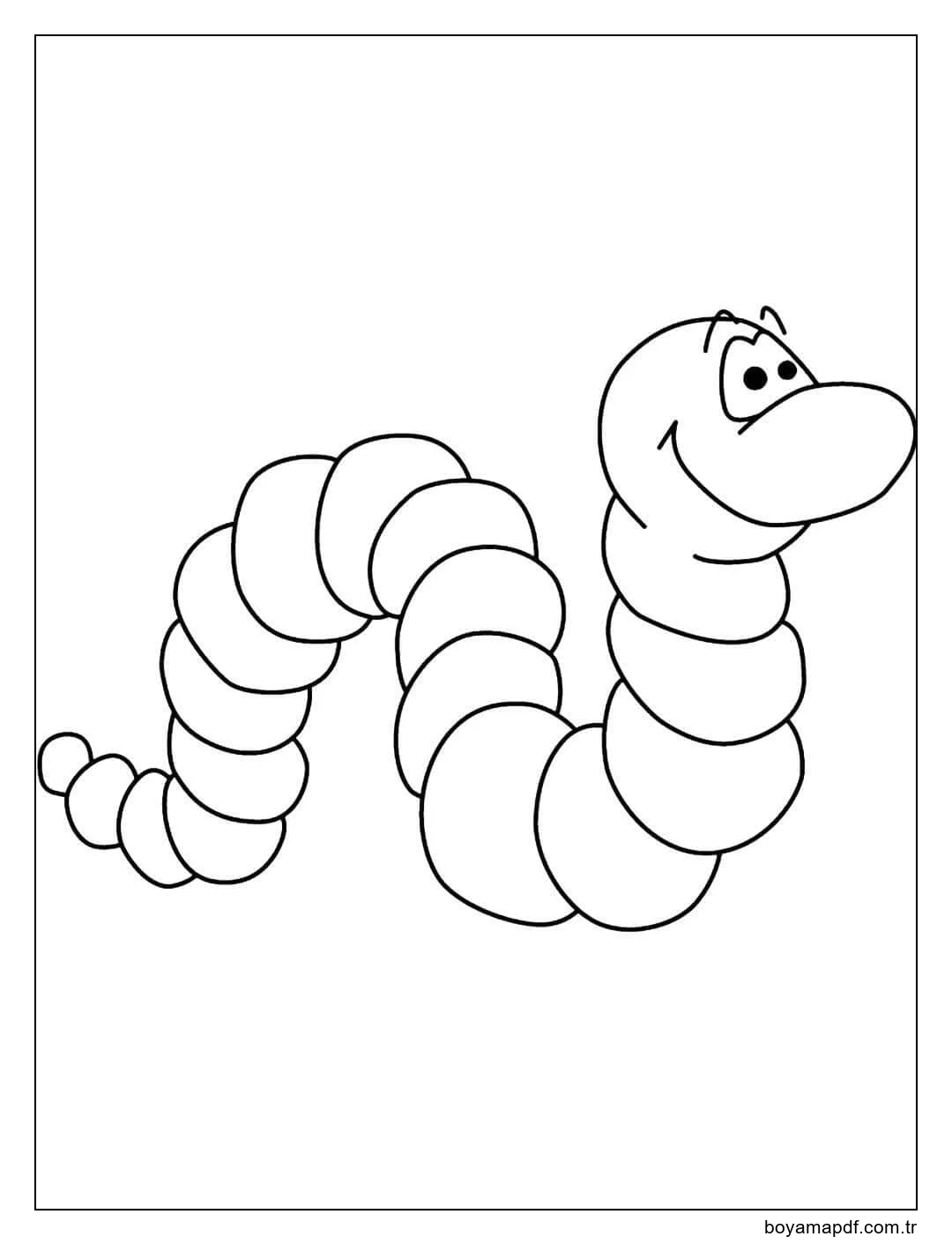 En İyi Solucanı Keşfedin Boyama Sayfası